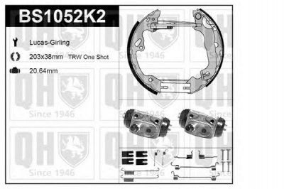 QUINTON HAZELL bs1052k2 -  Комплект тормозов, барабанный тормозной механизм
